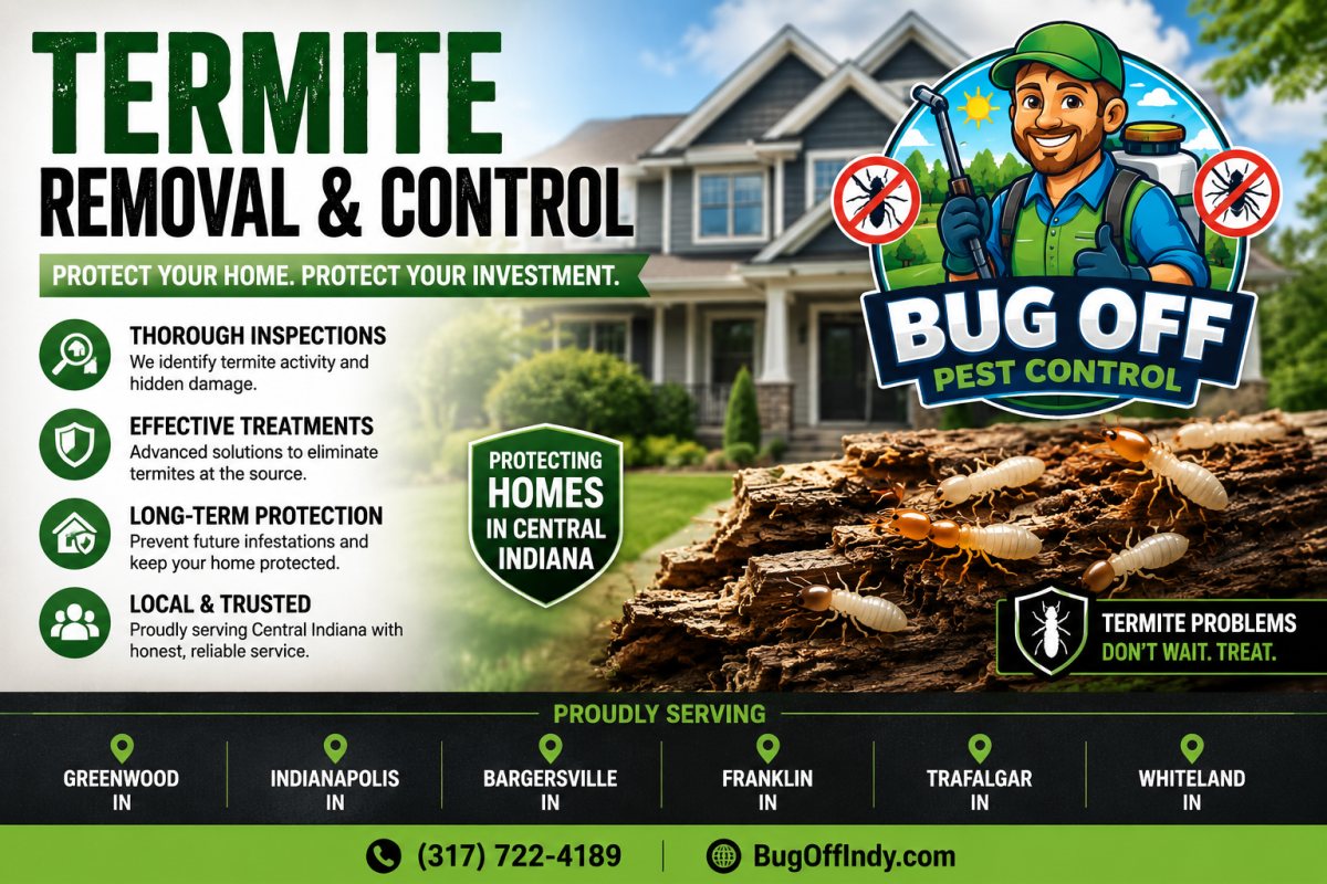 Termite Removal Greenwood , Bargersville, Whiteland, Franklin, Trafalger, and Indianapolis Indiana